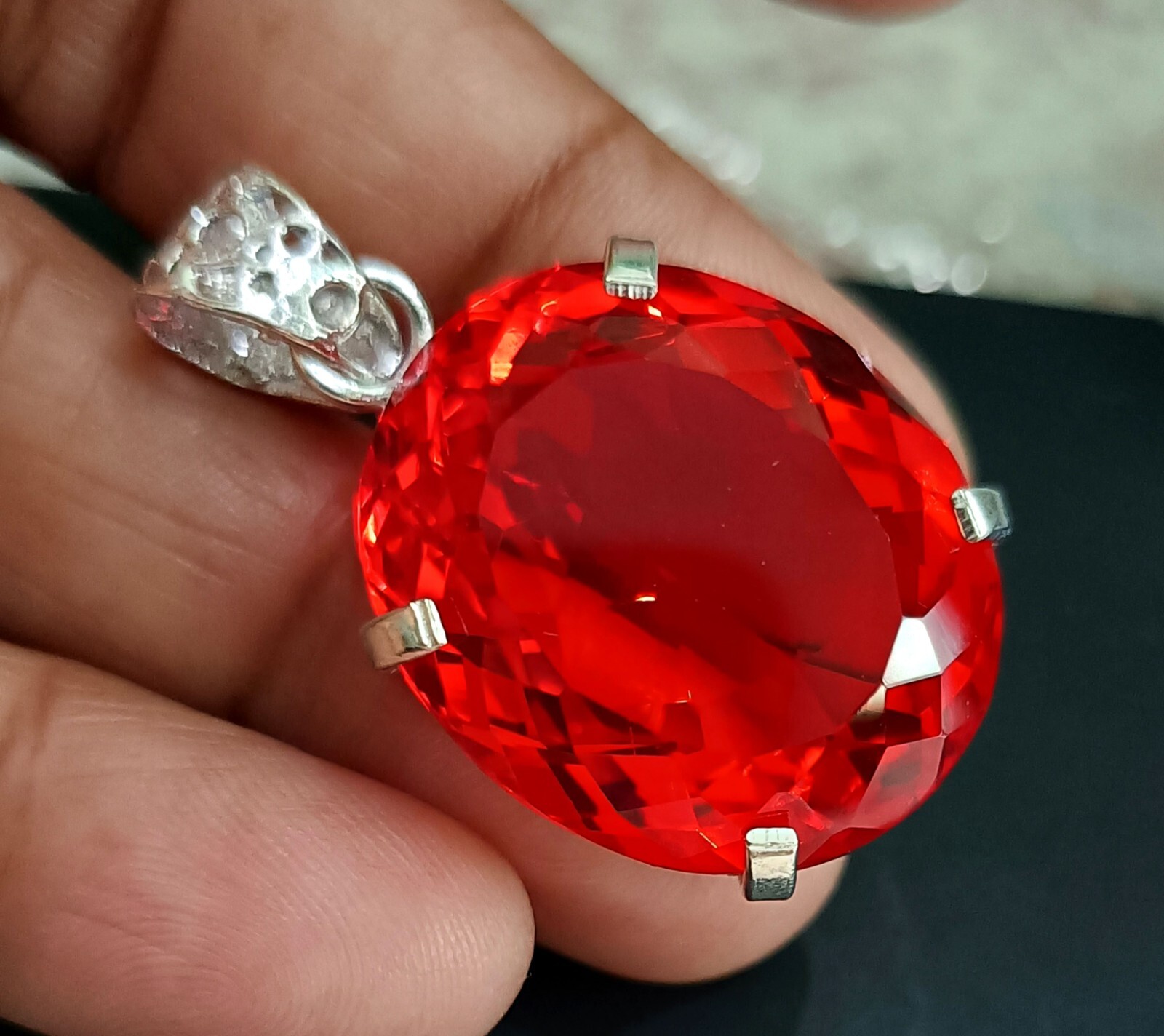 EGL Certified Natural 61.80 Ct Brazilian OVAL RED Topaz Pendant Loose Gemstone