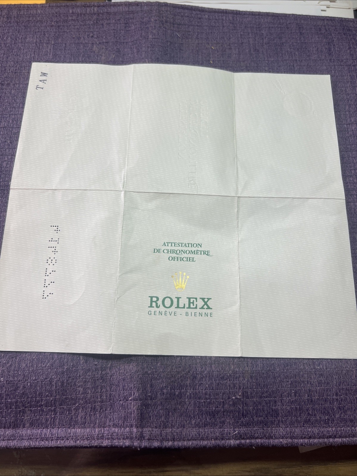 GENUINE Rolex Vintage watch Guarantee Warranty 1970s Certificate