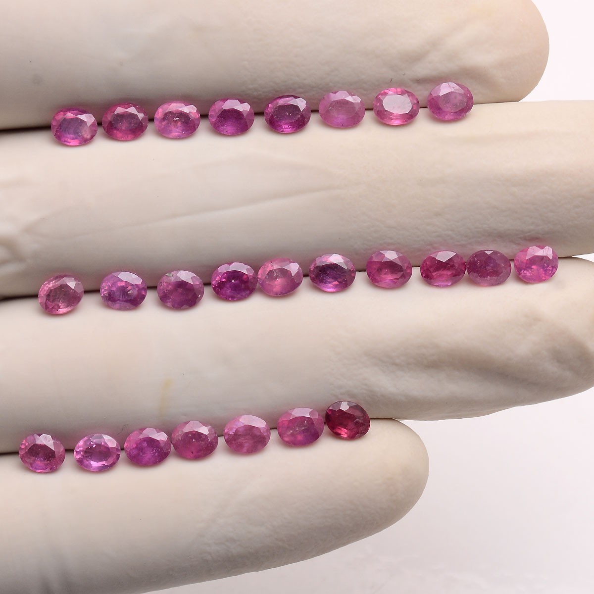 Royal Red~ Lot 23 Pcs Natural Ruby Mozambique 5mmx4mm Oval Cut Loose Gemstones