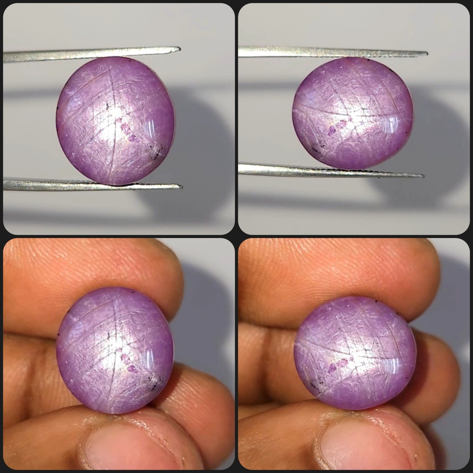 Natural 21.25 ct Star Ruby Pink Oval Cabochon untreated loose gemstone