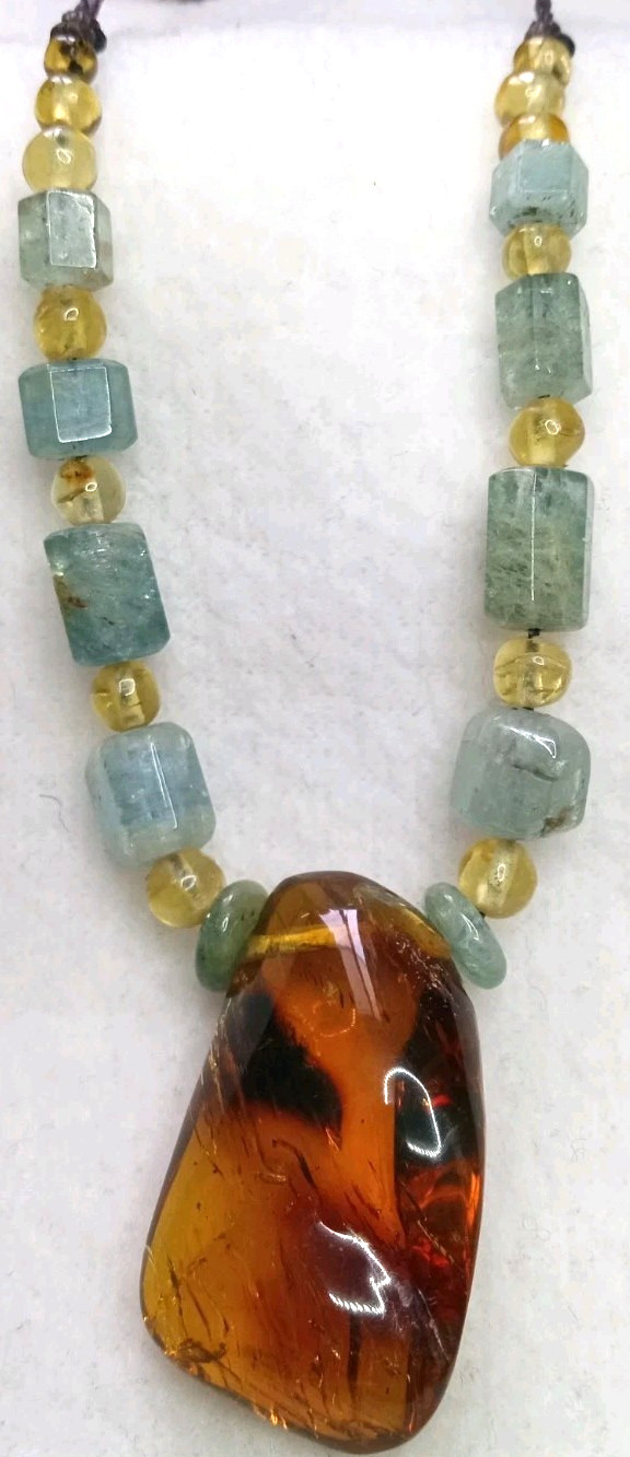 Amber Natural 25 million years old from Mexico adjustable hand braided.