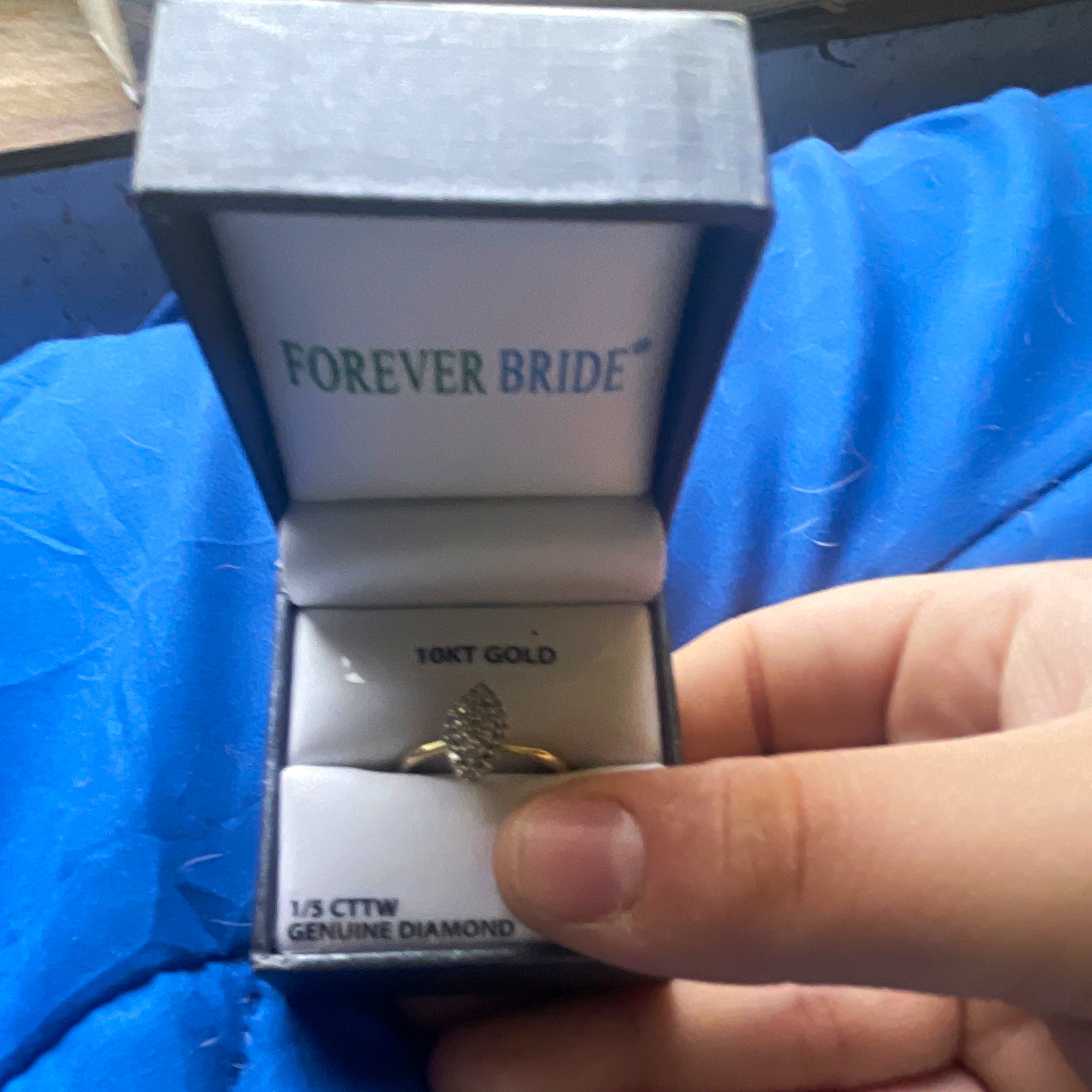 Forever Bride 10K Gold Diamond Engagement Ring 1/5 CTTW Sz 7