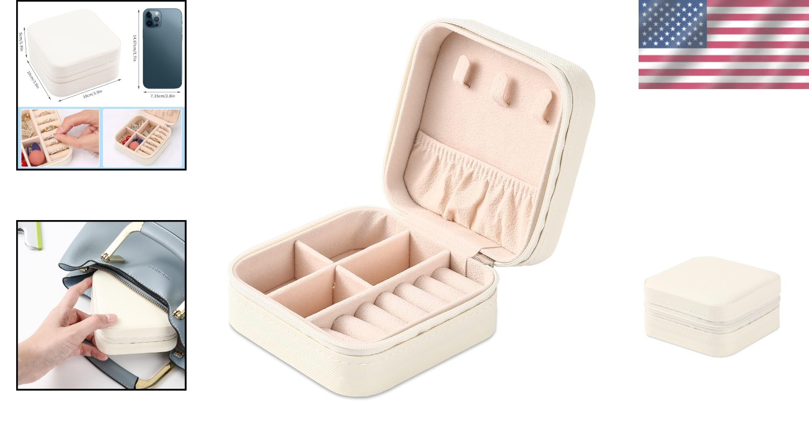 Elegant Portable Travel Jewelry Box with Mirror – Compact Organizer for Women