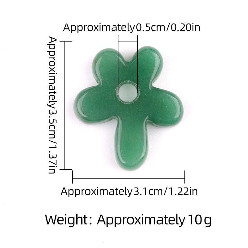 10pcs Mixed Natural Stone Hollow Flower Pendant DIY Jewelry Making 31x35mm