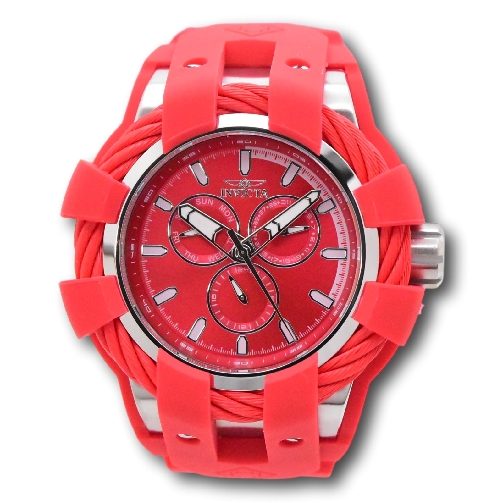Invicta Bolt Shock Ultra Red Men’s 50mm Multifunction Date Quartz Watch 47839