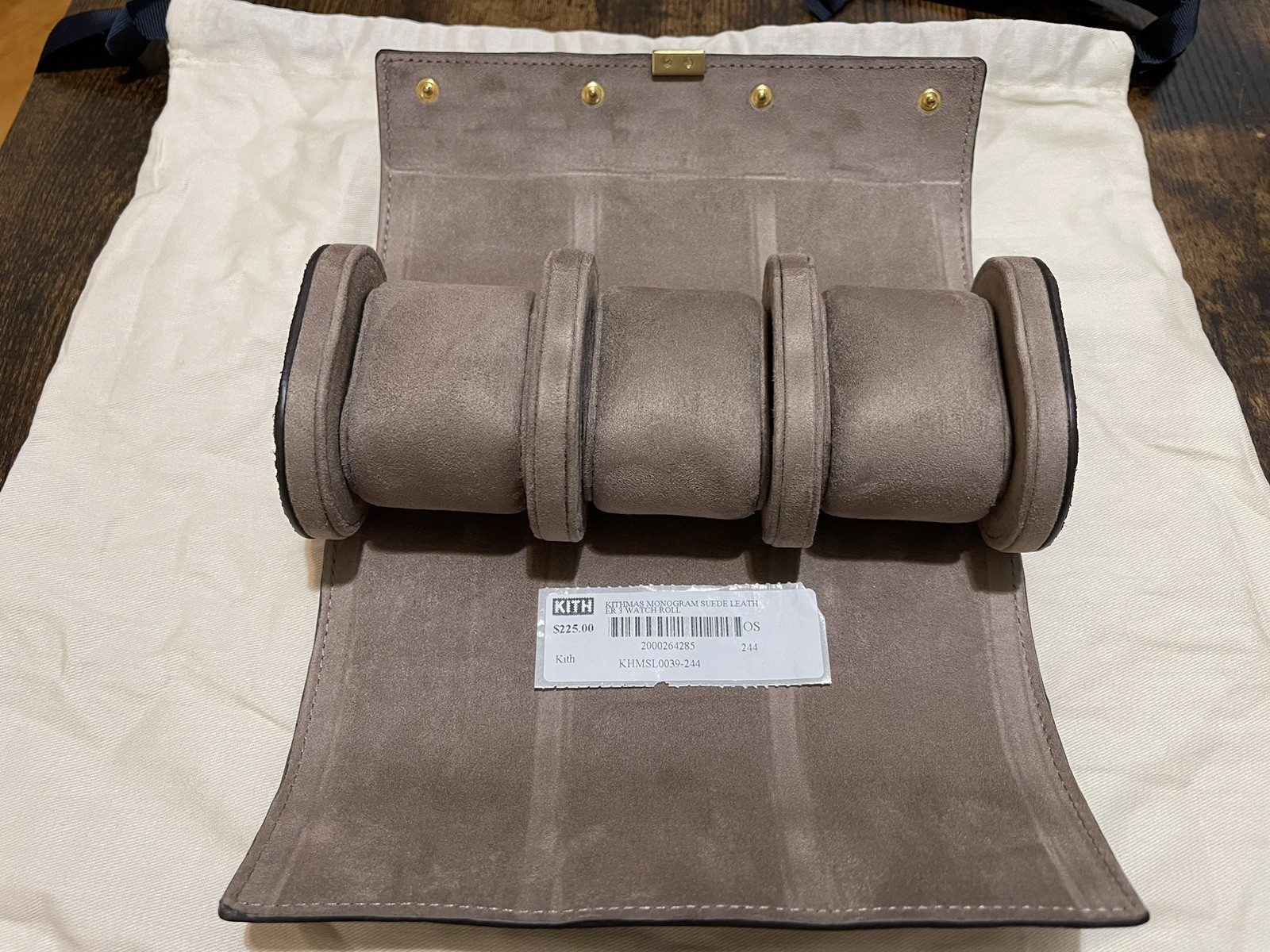 KITH Kithmas Monogram Suede Leather 3-Watch Roll Incognito Brown SOLDOUT IN HAND