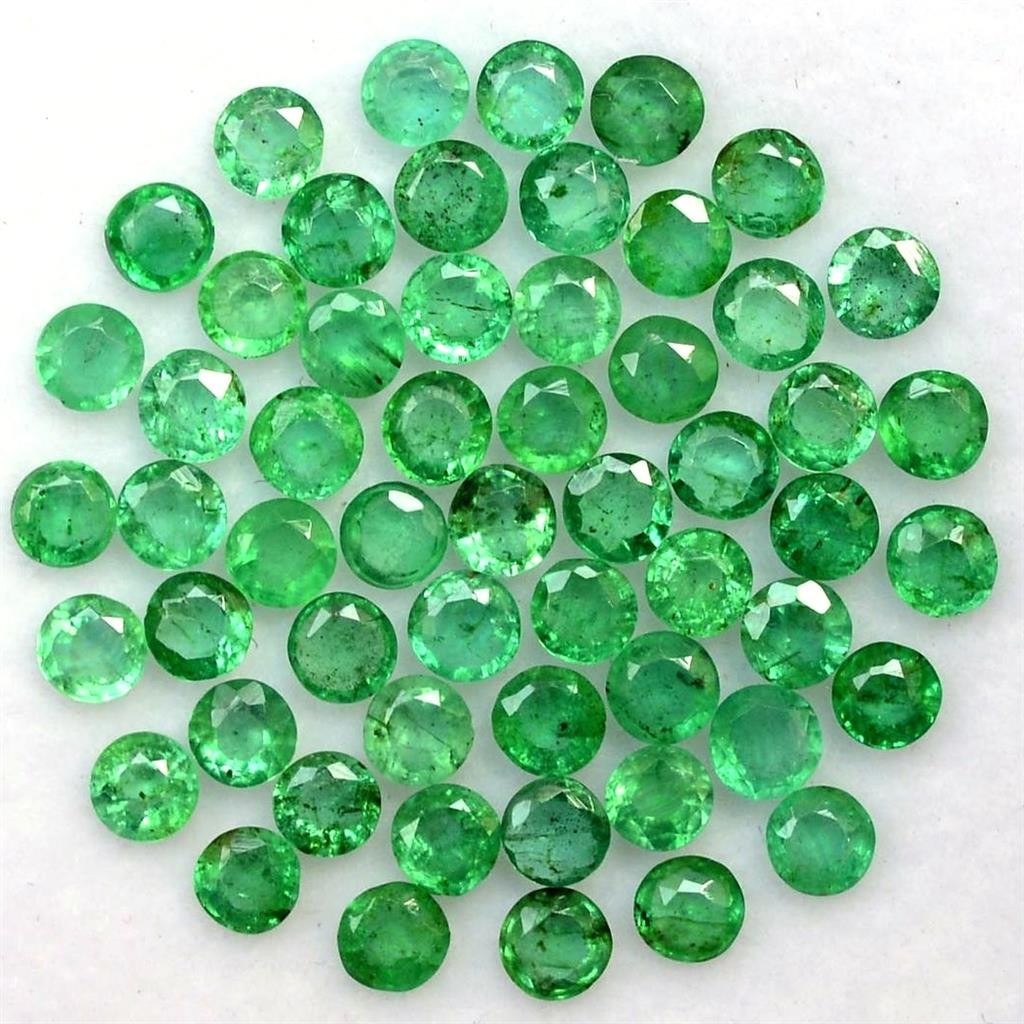 Wholesale Lot 3mm to 4mm Round Facet Zambian Emerald Loose Calibrated Gemstone