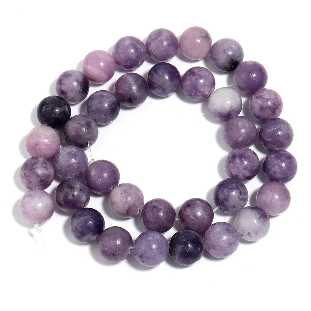 Natural Stone Lavender Chalcedony Round Loose Beads Jewelry Making 4 6 8 10 12mm