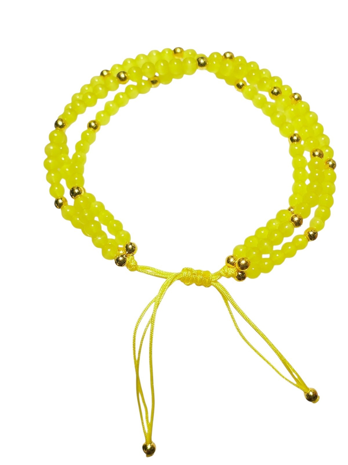 Beaded Bohemian Style Three Layer Stackable Bracelet- Handcrafted Adjustable Bra