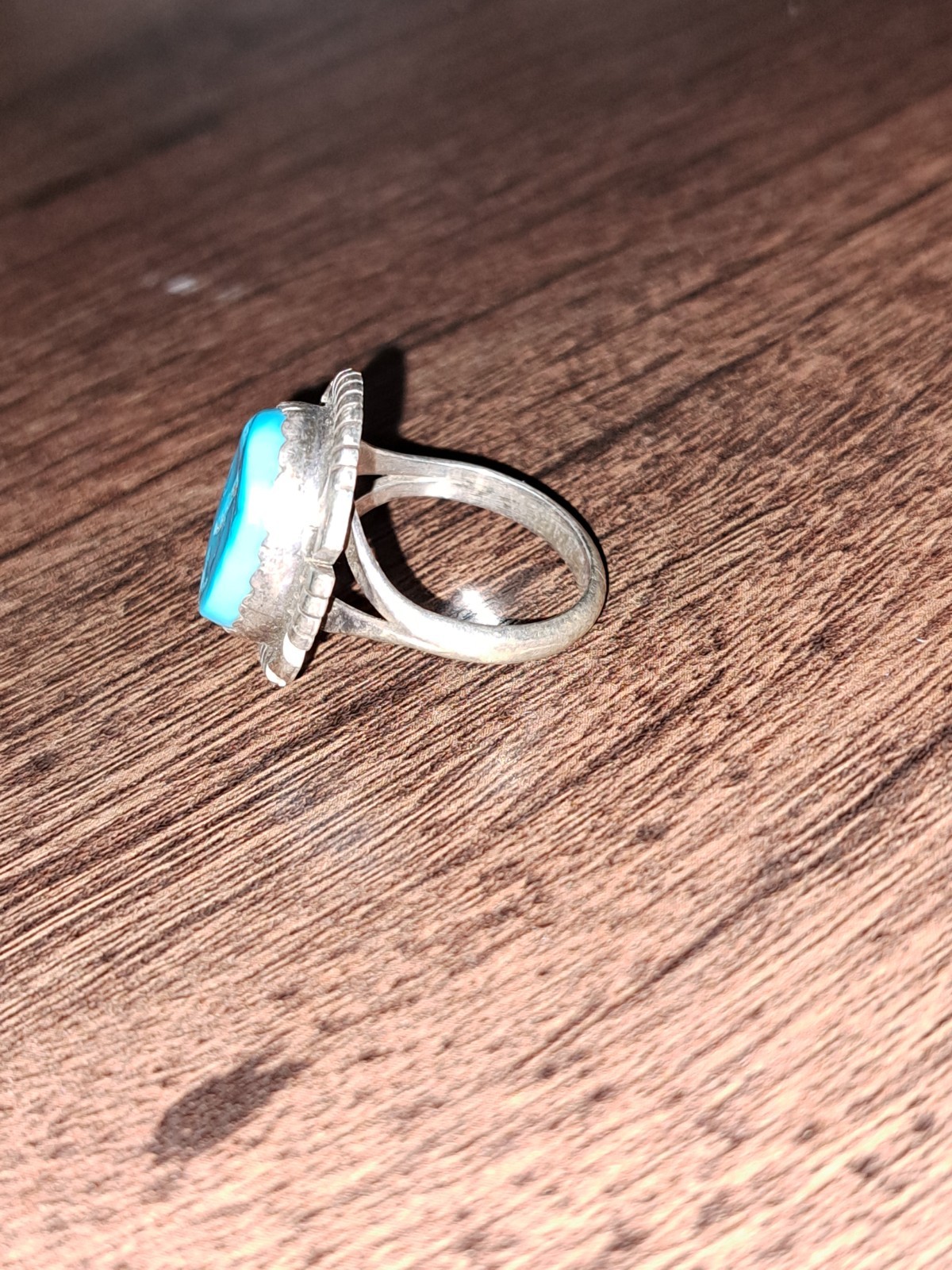 Vintage Navajo Roger Skeet Sterling Silver & Large Turquoise Ring Beetle Spider