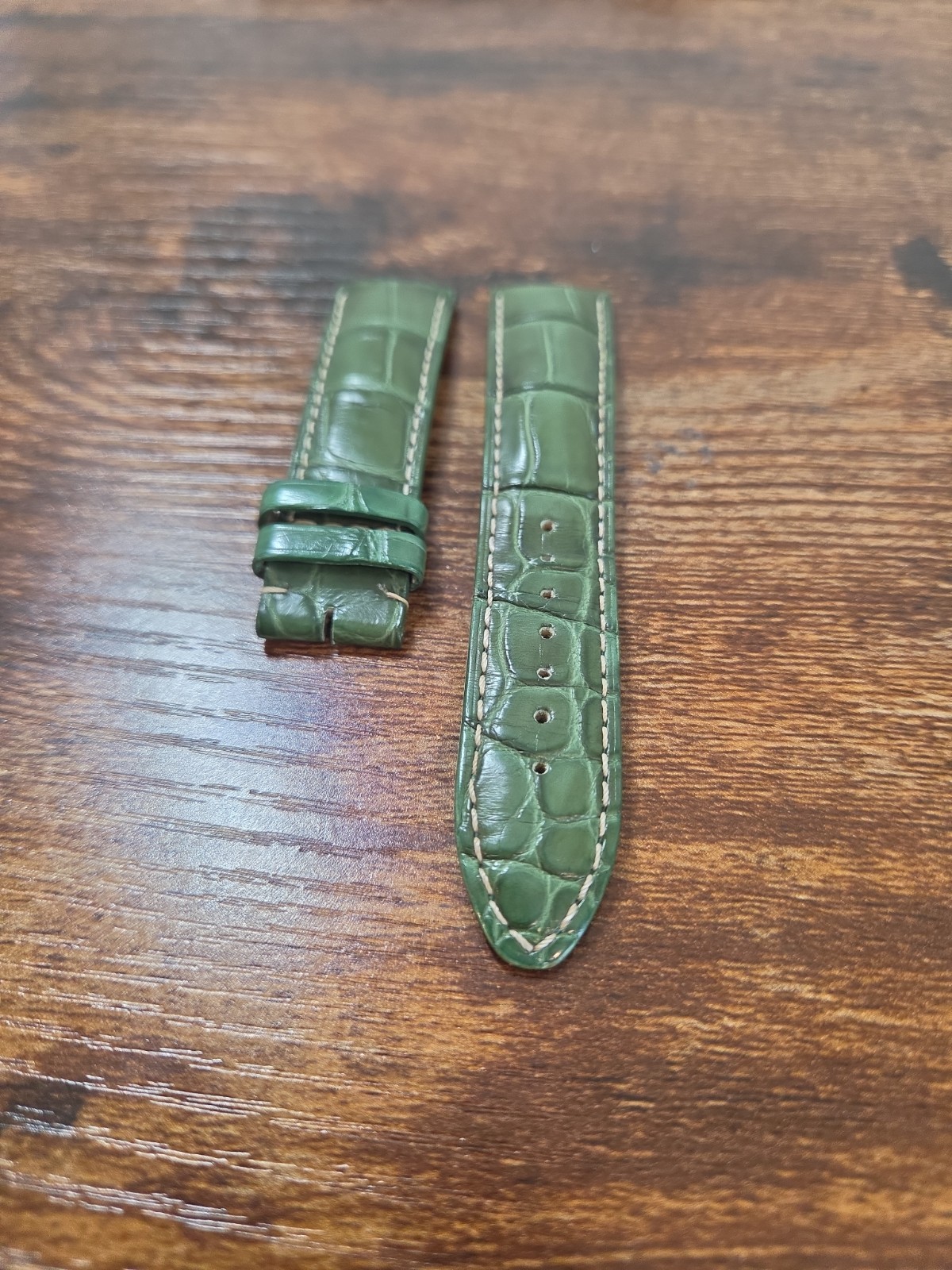MONTBLANC OEM 20/18mm Green Alligator Leather Watch Strap Made In FRANCE MB