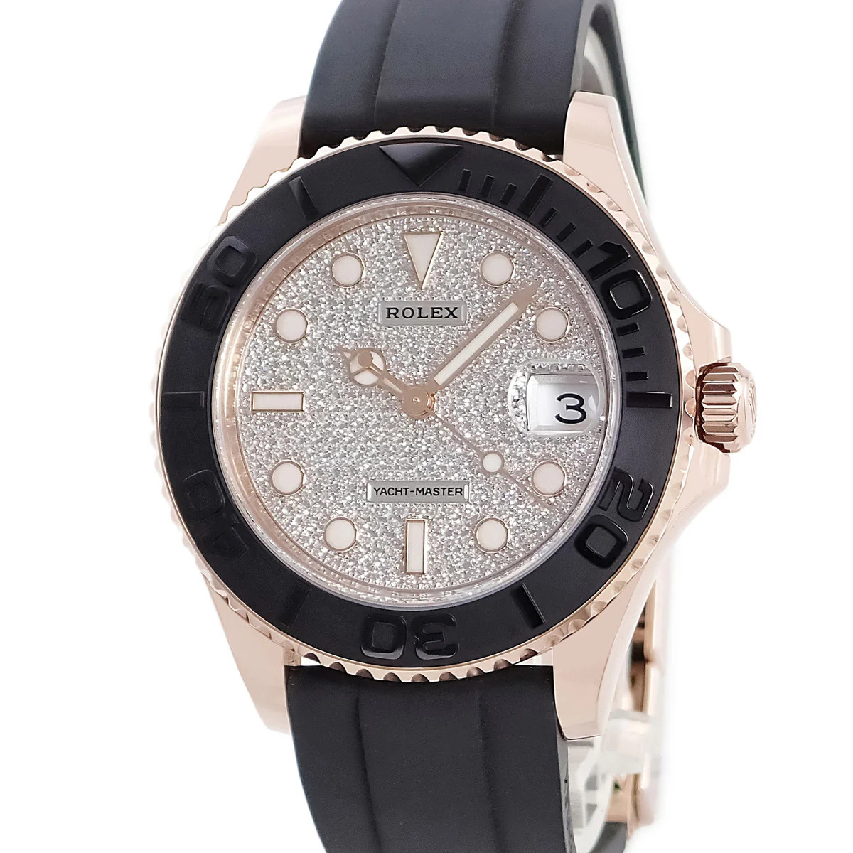 Rolex Yacht-Master 37 268655 Rose Gold Ceramic Rubber Diamond 37mm #HDW733