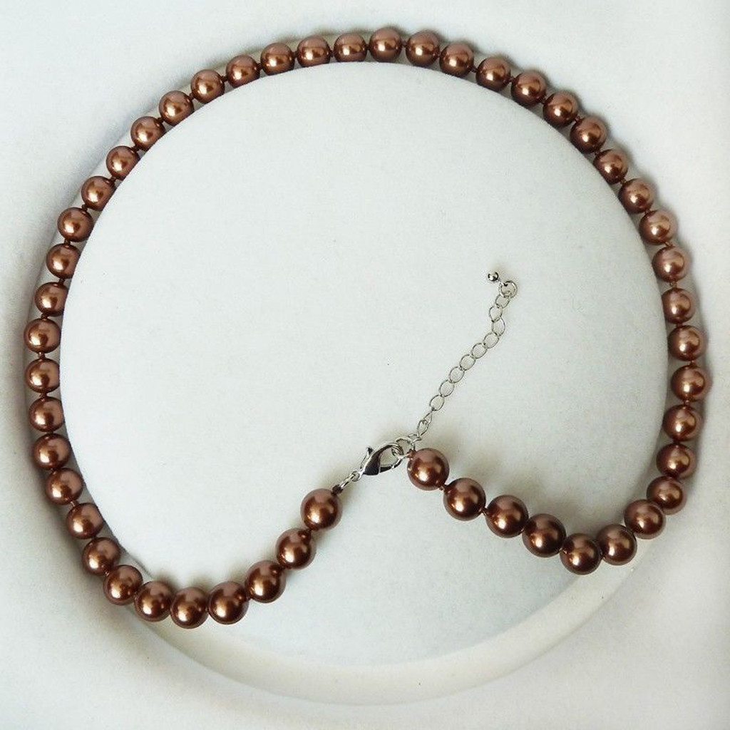 Fashion Natural 8mm Akoya Cultured Shell Pearl Necklace 18″ (10 Colors)