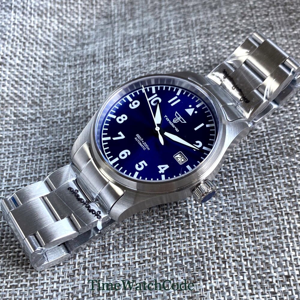 Tandorio Automatic Watch for Men 39mm NH35 PT5000 200m Waterproof Sapphire Glass