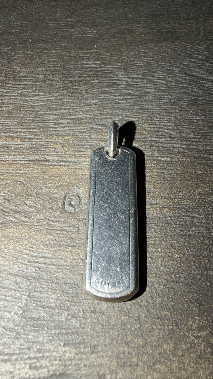 Rare Vintage David Yurman Chevron Tag Sterling Silver 925 Black Onyx Pedant