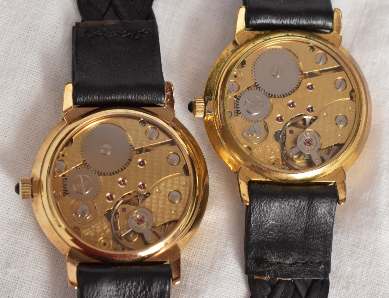 2 x Zeon Manual Wind “Swiss Made” Roman Numeral Skeleton Dress Watches