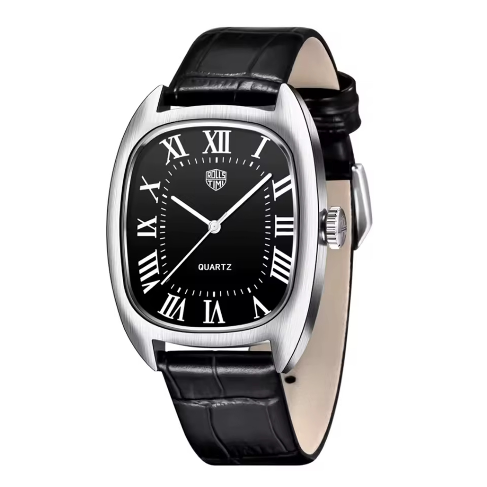 RollsTimi RT7904 Classic Tonneau Luxury Dress 36mm 5ATM Leather Strap Seiko VH31
