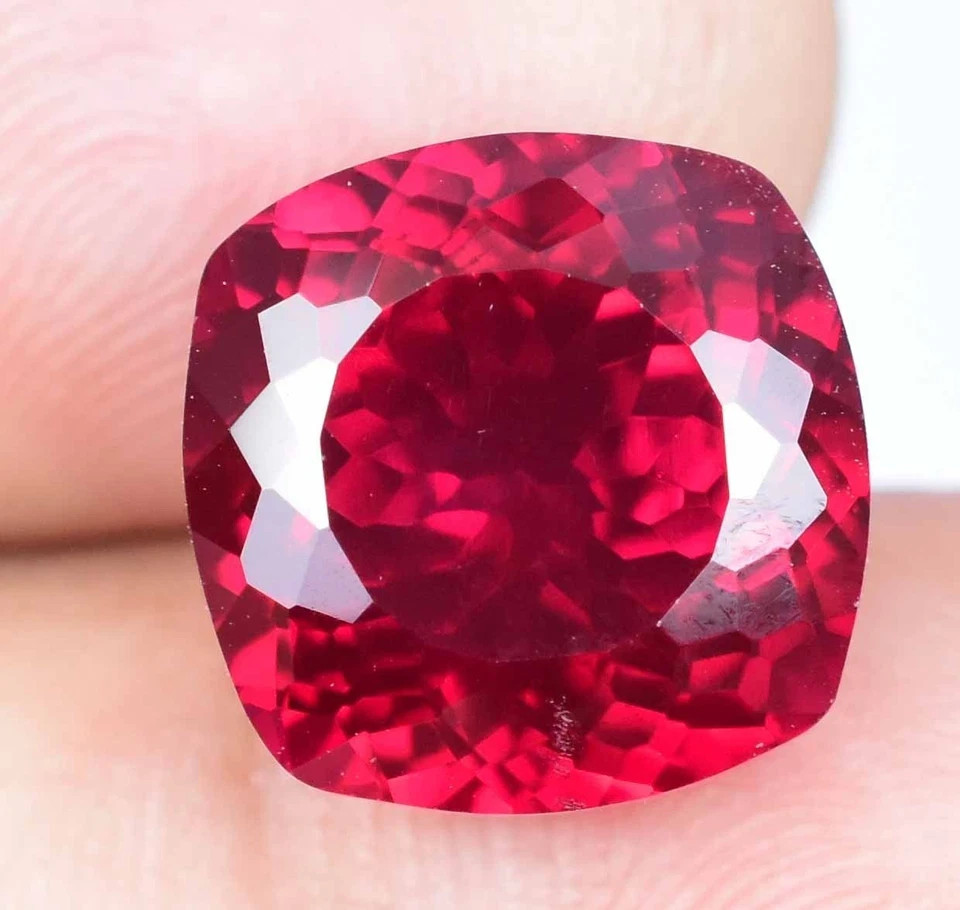 Natural Myanmar Red Spinel 10.00Ct Certified Cushion Cut Flawless Loose Gemstone
