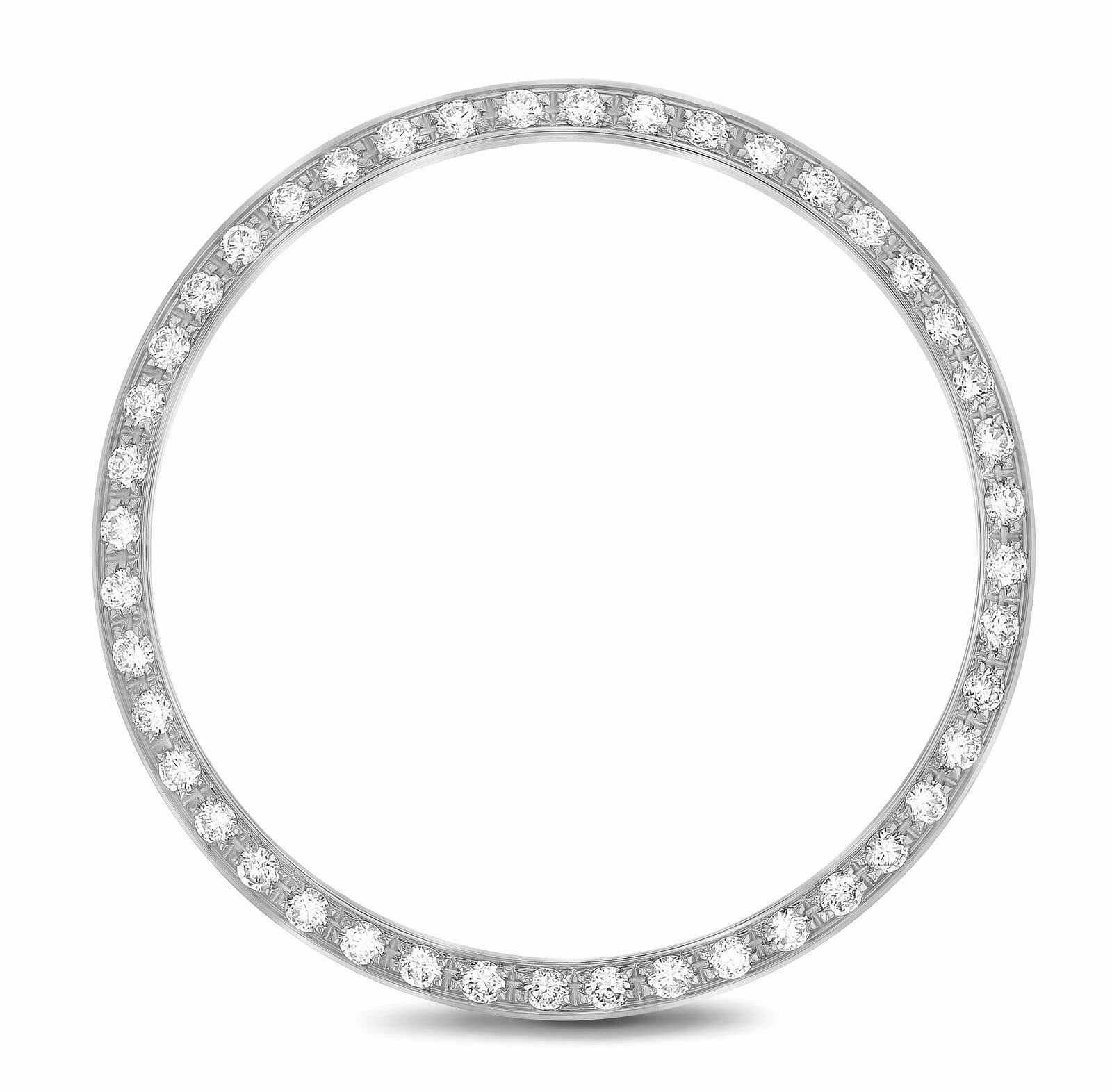 36mm 1CT BEAD SET MOISSANITE BEZEL 18KW COMPATIBLE WITH ROLEX DATEJUST PRESIDENT