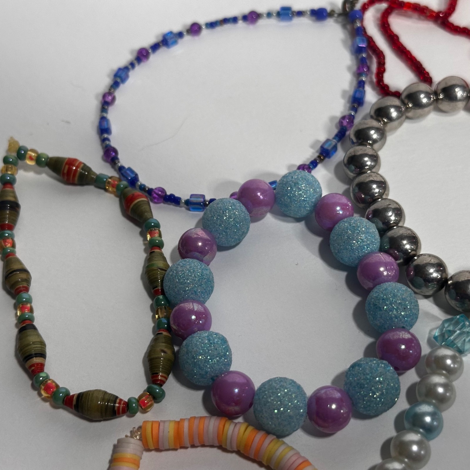 Beaded Stretch Bracelet Lot Colorful Perfect for All Ages 15 pc