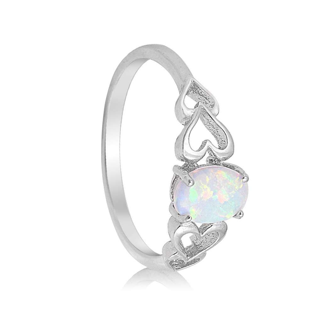 Fashion Oval Cut Opal 925 Silver Rings Jewelry Women Wedding Ring Size 6-10