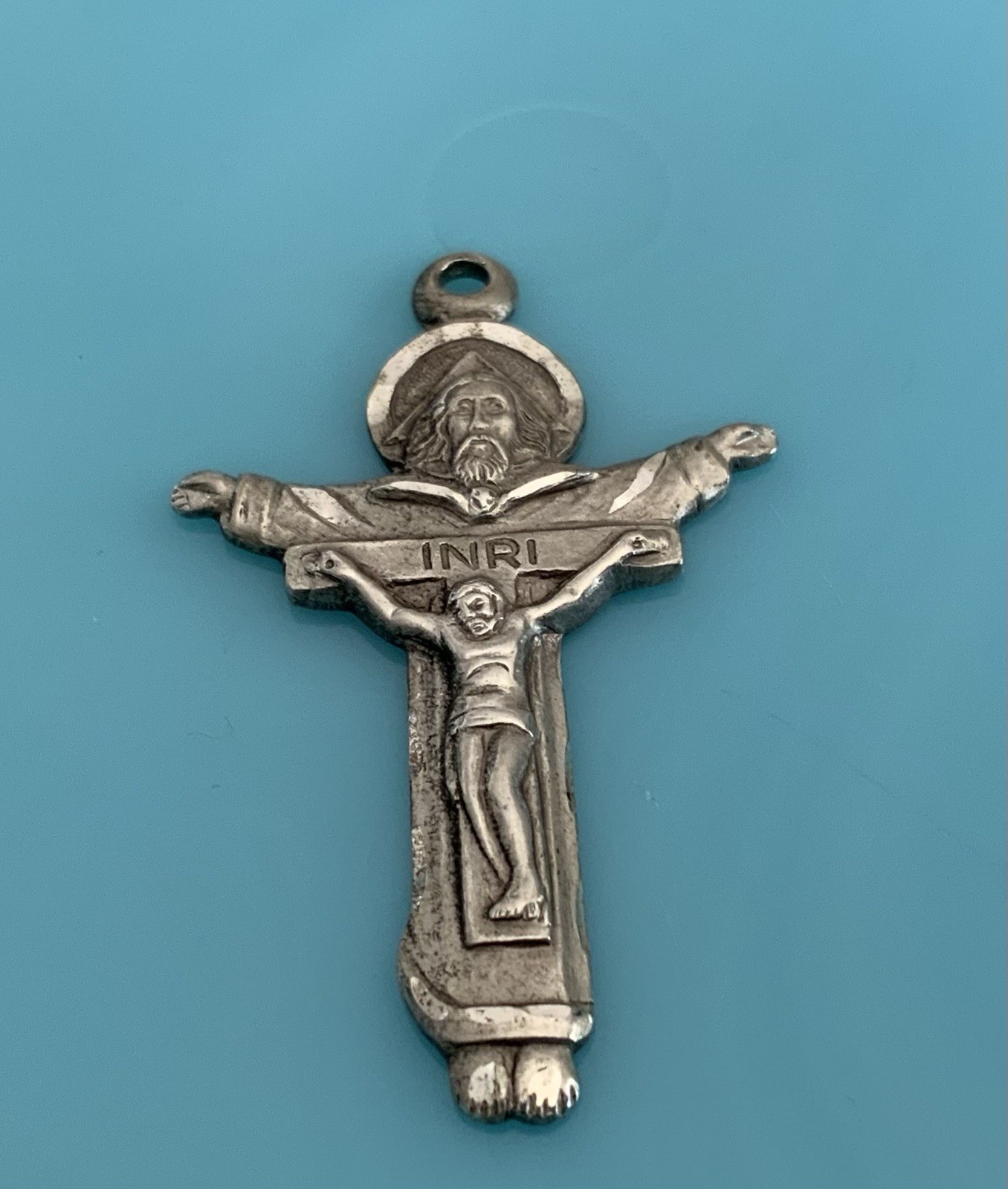 Sterling Silver Bliss Trinity Father Son Holy Spirit Cross Crucifix Pendant 6g
