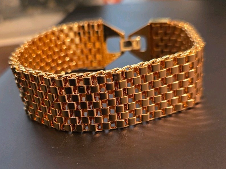 Goldtone Mesh Statement Bracelet