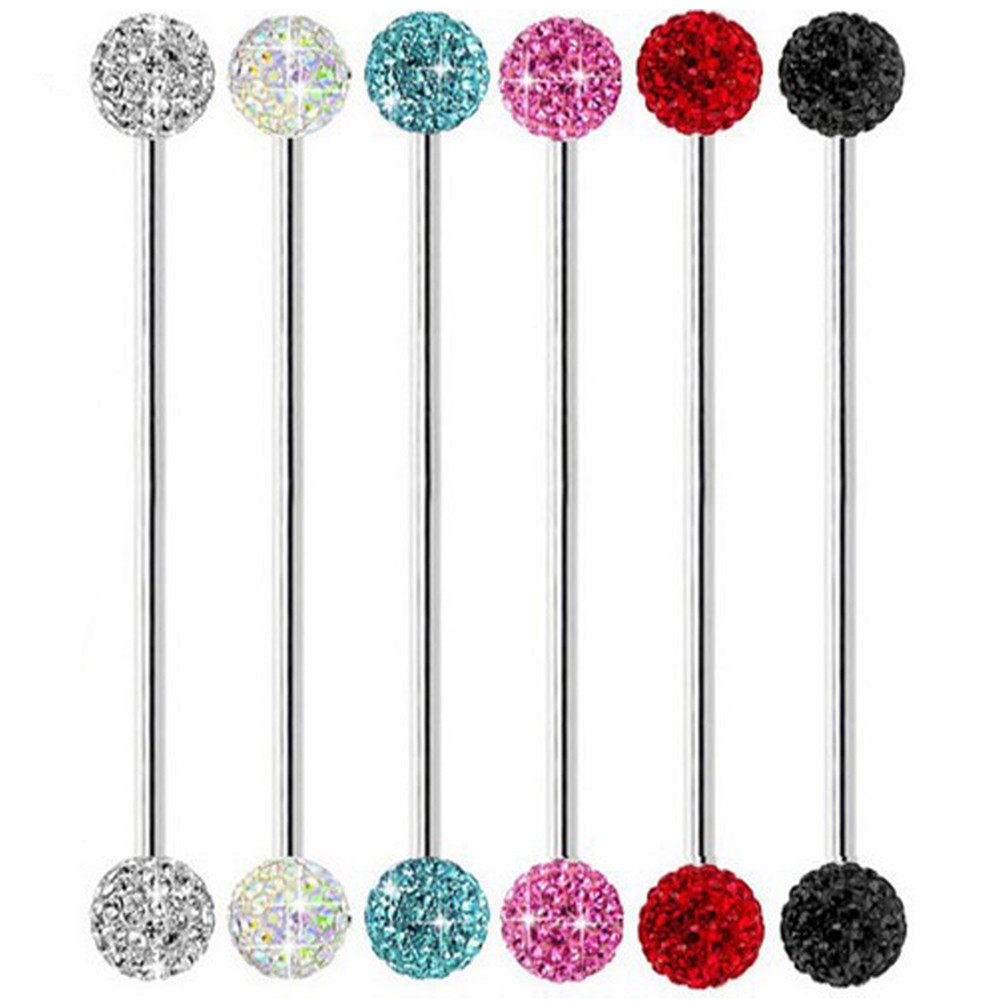 1pc 14G Industrial Scaffold Barbell Surgical Steel Ear Cartilage Helix Piercing