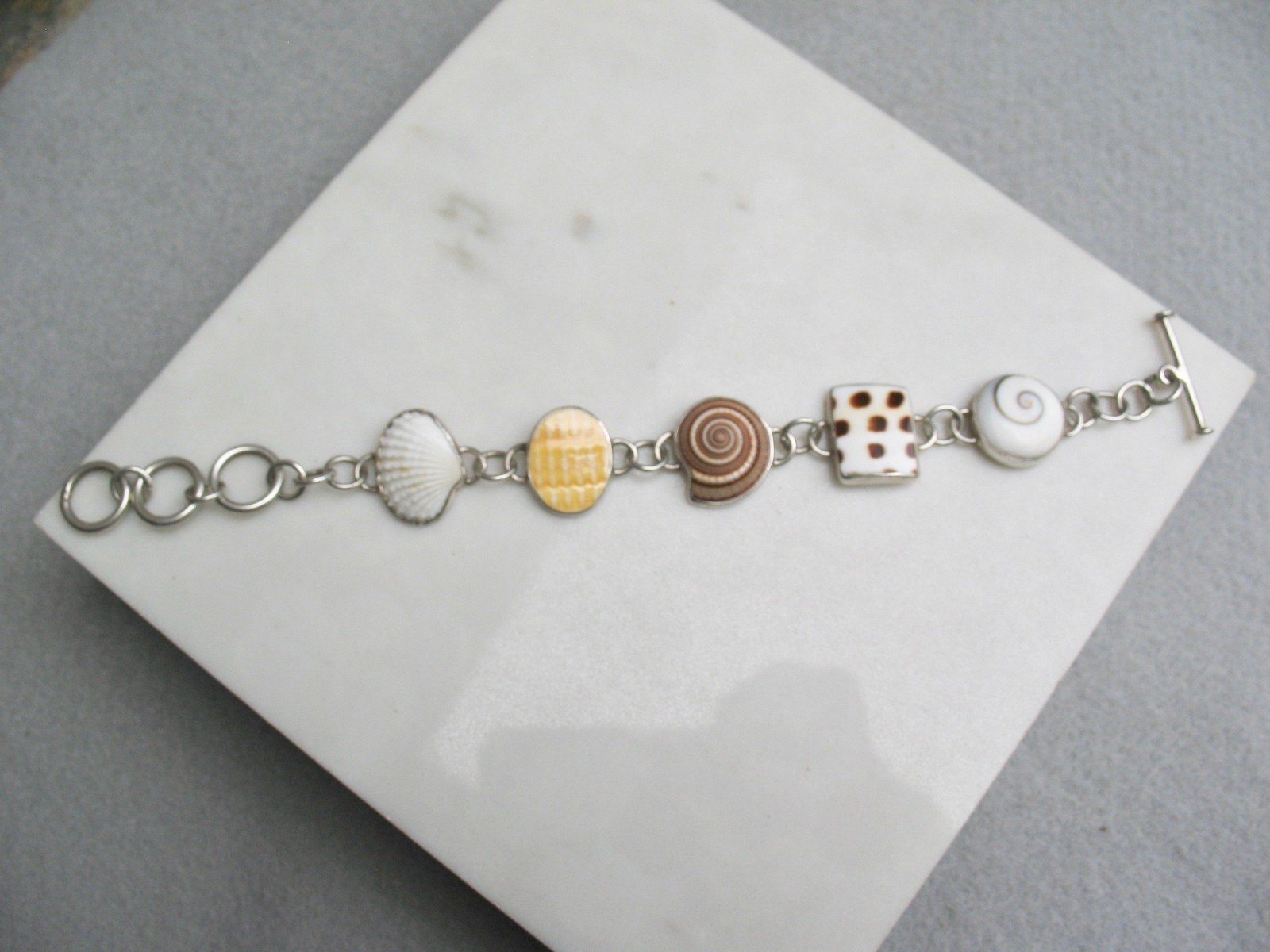 Sterling Silver Seashore Artisan Bracelet Toggle T. Tucker 6.5″-7.5″