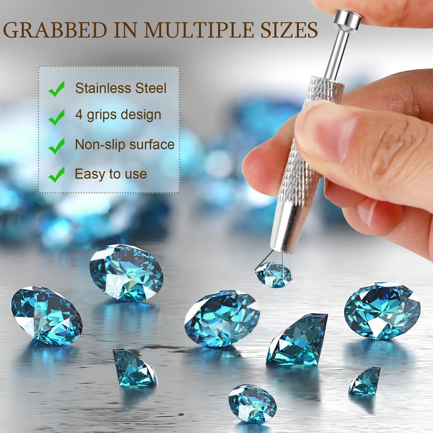 2Pcs Piercing Ball Grabber Tool for Changing Jewelry, Stianless Steel Flat Ba…