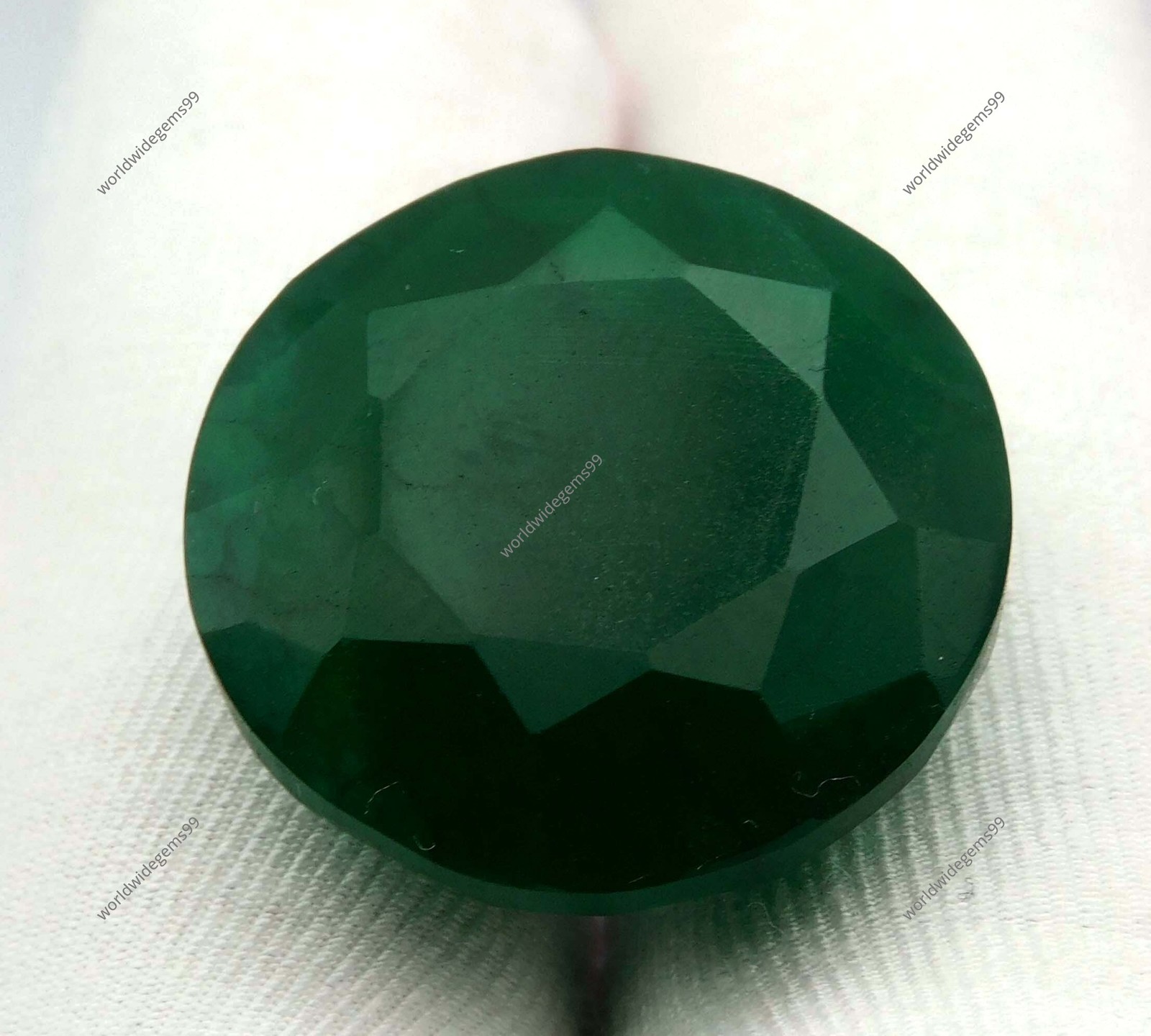 46.35Ct Natural Colombian Emerald Round Cut Untreated Certified Gemstone