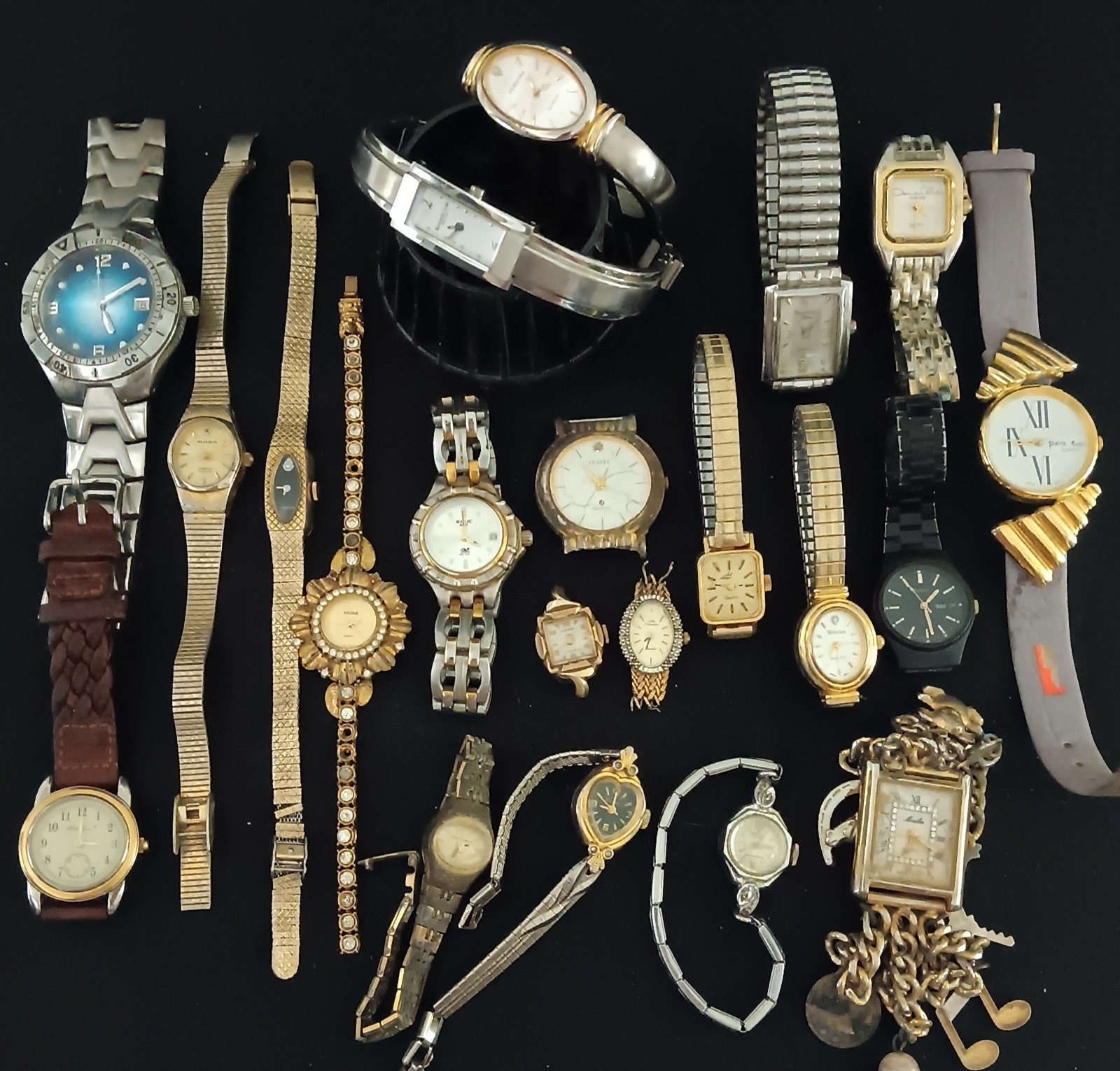 #10 watch lot 21 watches Westclox Pulsar Relic Eddie Milan parts Executive works