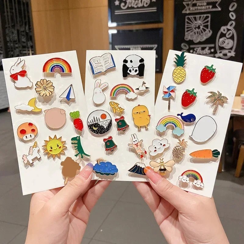 300pcs Random Brooch Pins Enamel Lapel Badge Collar Corsage Jewelry Fashion EDC