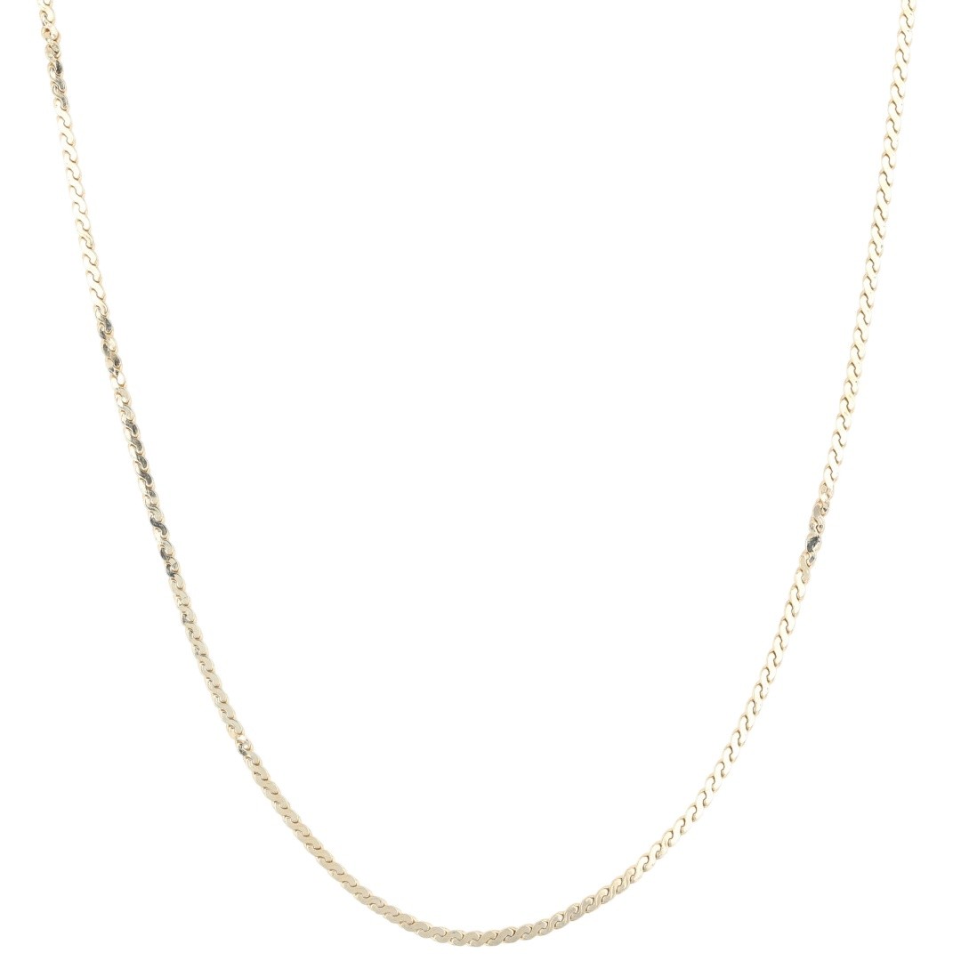 1.2mm Serpentine Link Chain 19.5″ Necklace 14k Yellow Gold 3.29 Grams