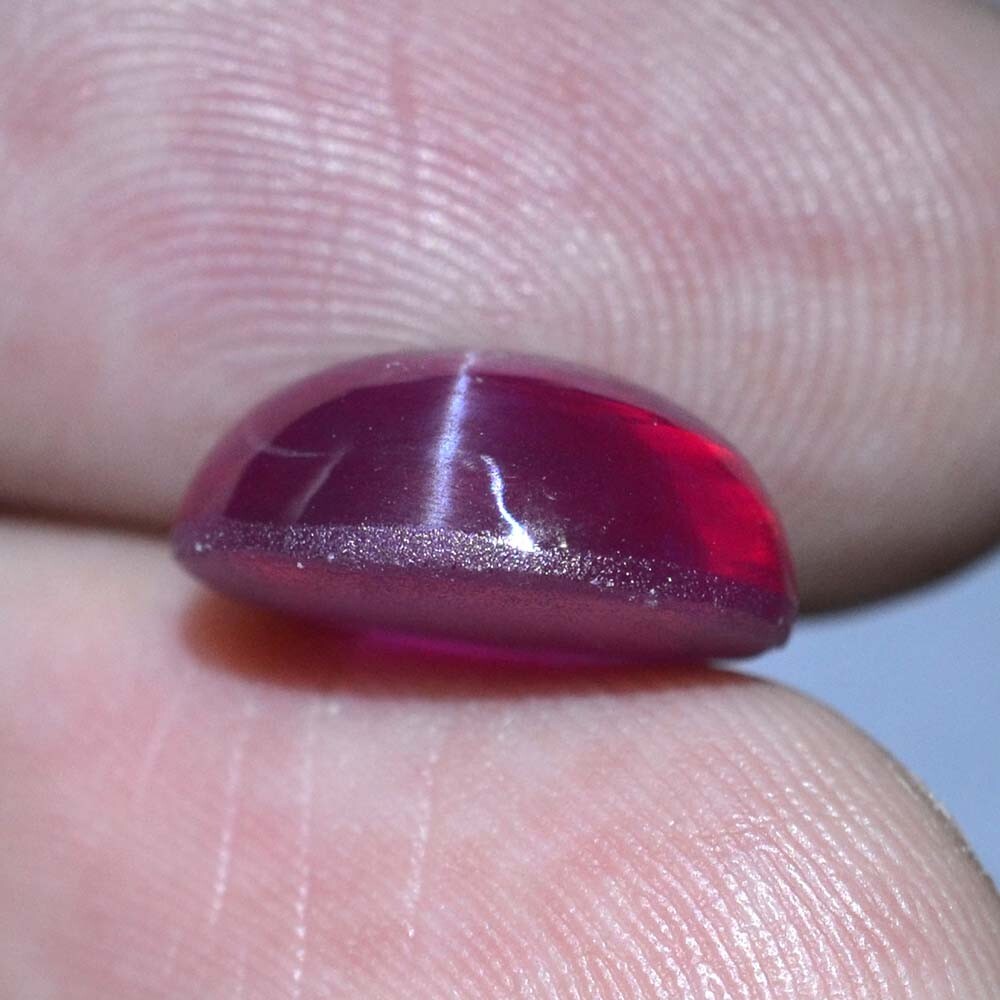 7.90 Ct 12.5×10 MM Red Ruby Star Sapphire 6 Rays Lab Corundum VDO RRS8717