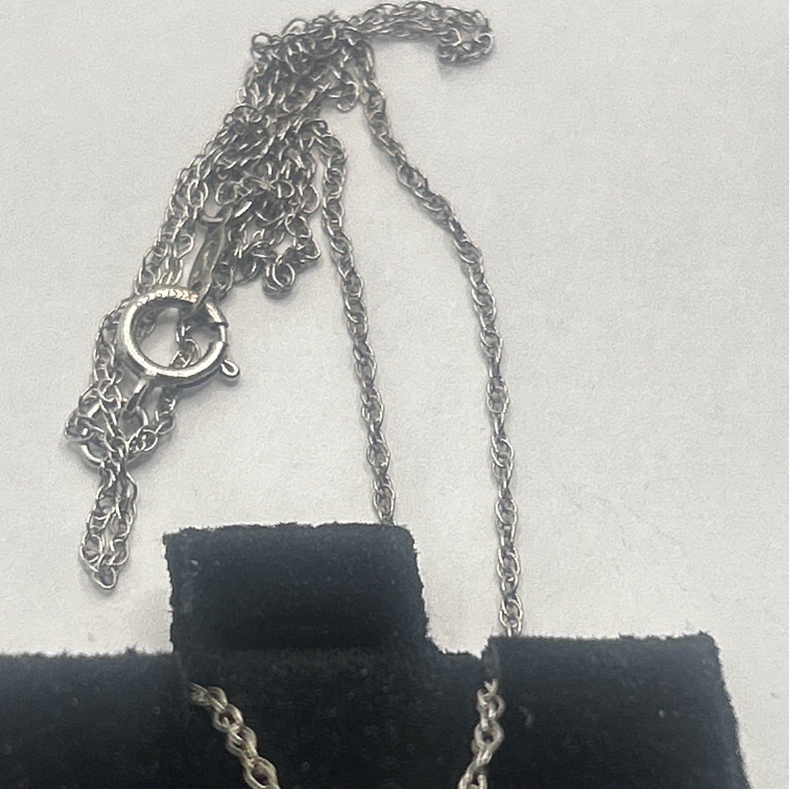 NEW Aquamarine and white sapphires Pendant Necklace 18″ Sterling Silver, 925
