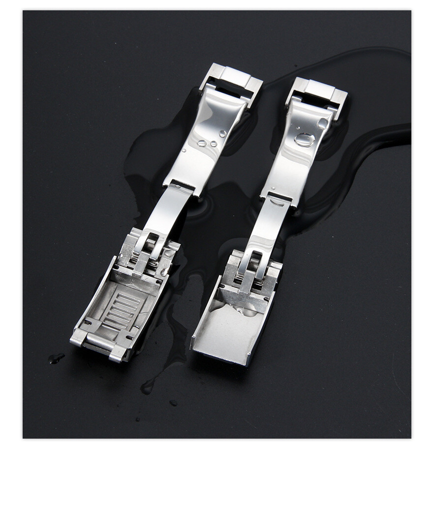 High Quality Stainless Steel Watch Buckle Men’s Metal Folding Clasp 16mm