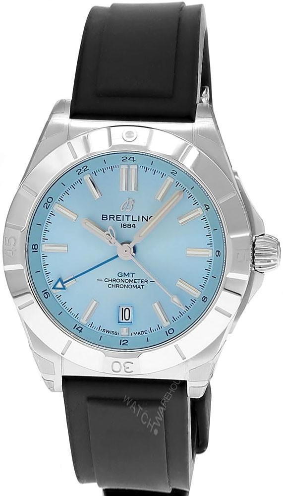 New Breitling Chronomat Automatic GMT 40 Rubber Mens Blue Watch P32398101C1S1