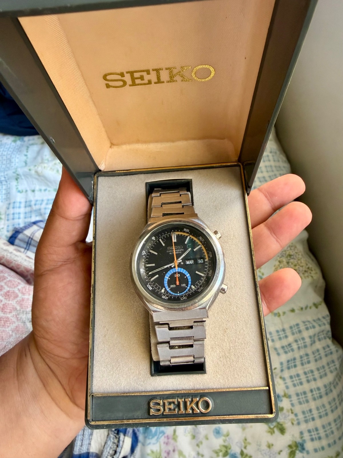 Vintage SEIKO BLUE EYE 6139-7060 Chronograph