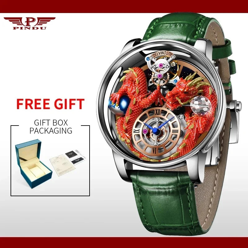 PINDU Celestial Body Series Artisanat Three Dimensional Dragon Watch 16 VARIANTS