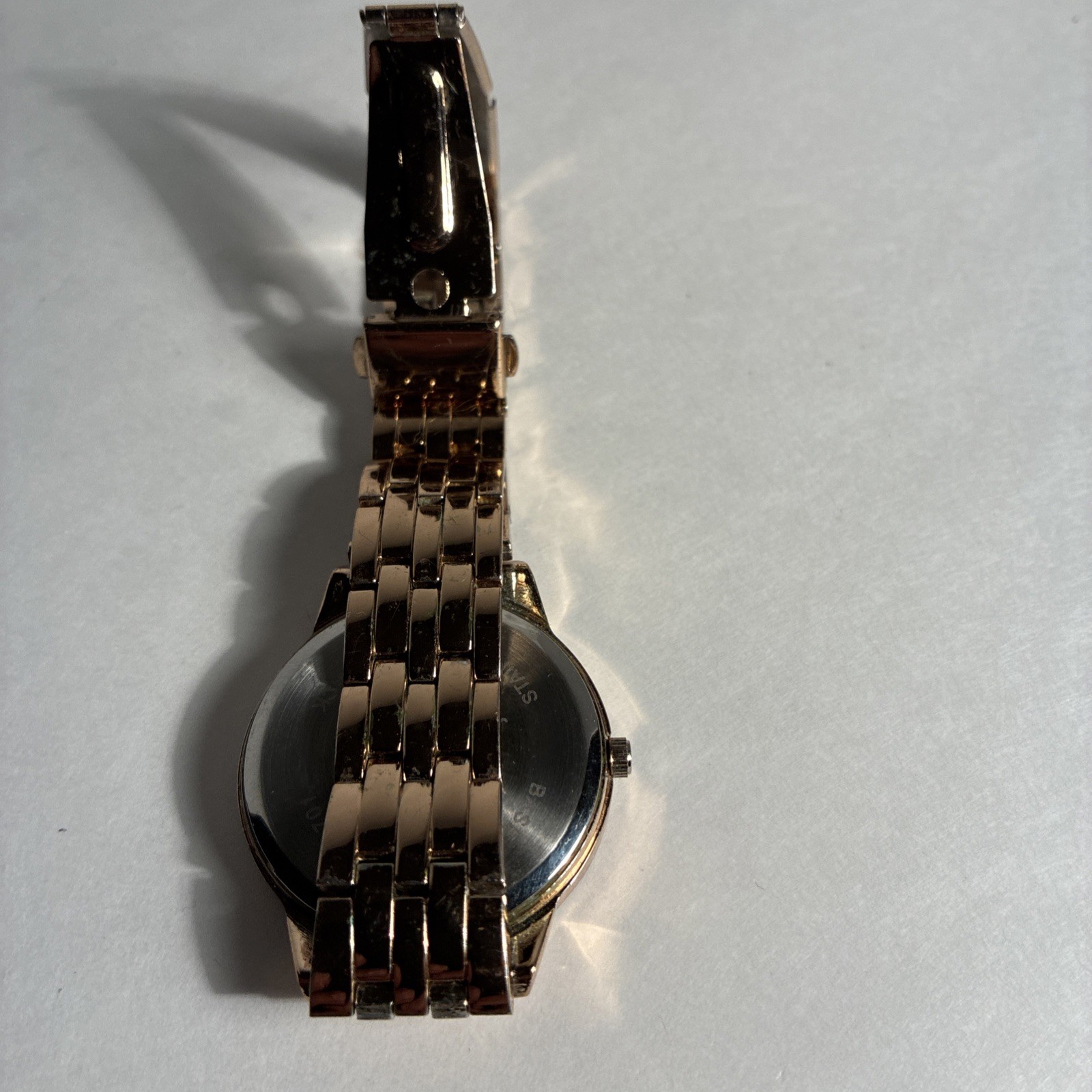 Rose Gold Tone Multi Dial Watch Day Date Japan Movement Base Metal Untested