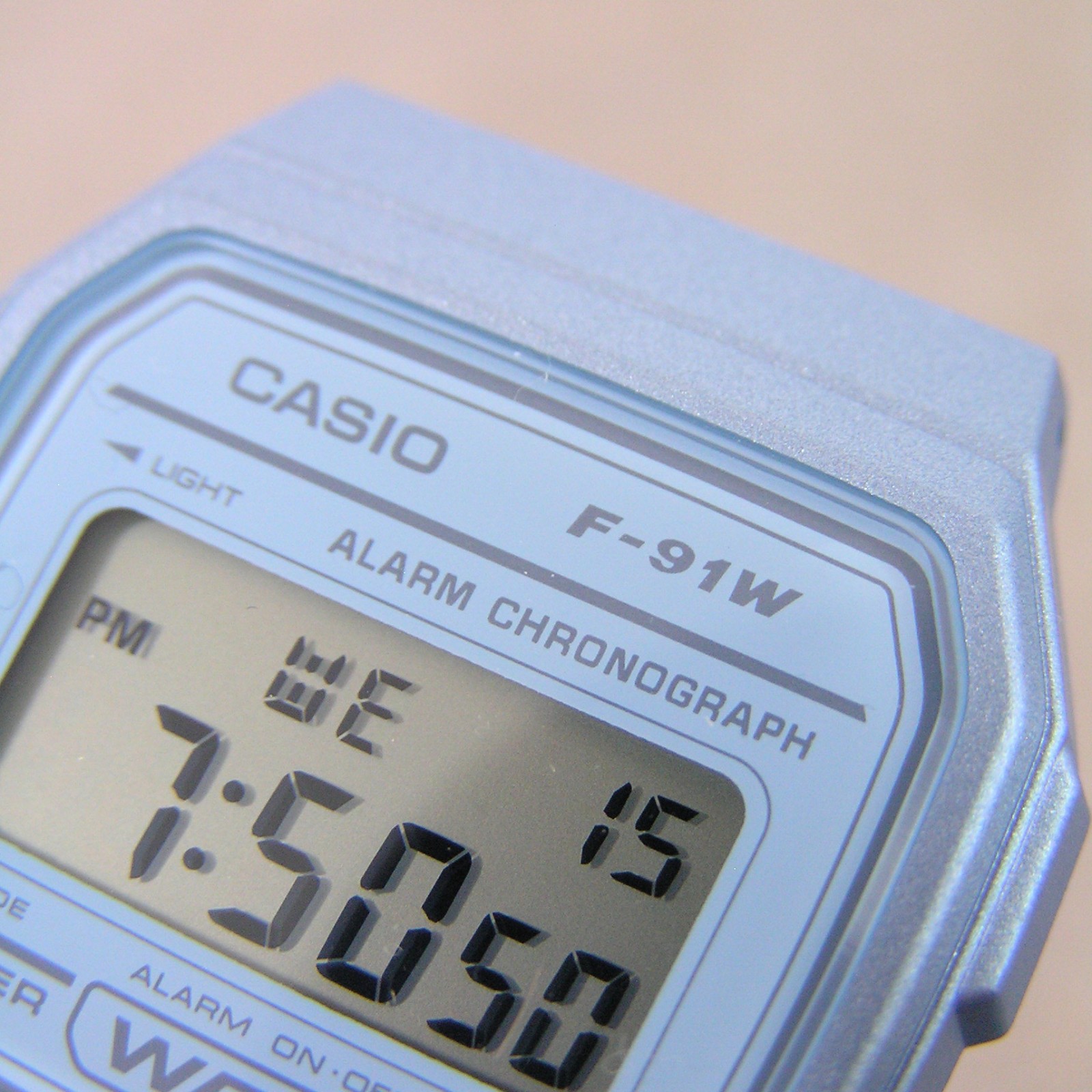 UK STOCK CASIO F-91WS-2JH Japan Exclusive Digital Watch Clear Blue Import Model