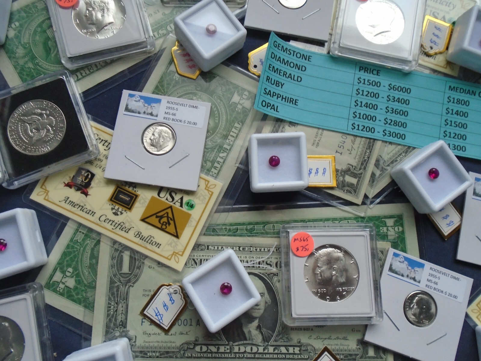 Estate lot Sale US Coins ~ SILVER~GOLD, COINS,RUBIES- 5 PC. LOTS-INVEST NOW
