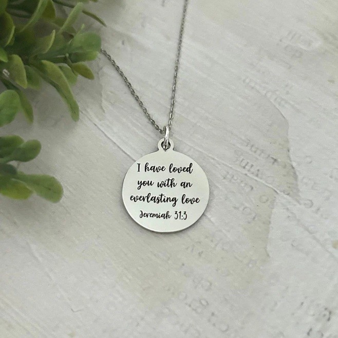 Free Engraved Necklace Circle Pendant Charm Personalised Birthday Jewellery Gift