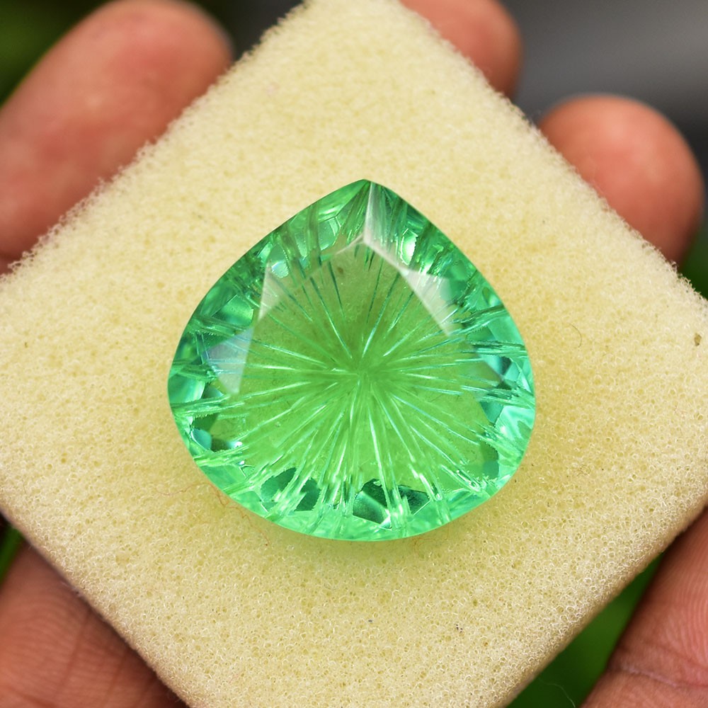 25x25mm RARE Pear Cut CERTIFIED Natural Topaz RARE Green Loose Gemstone