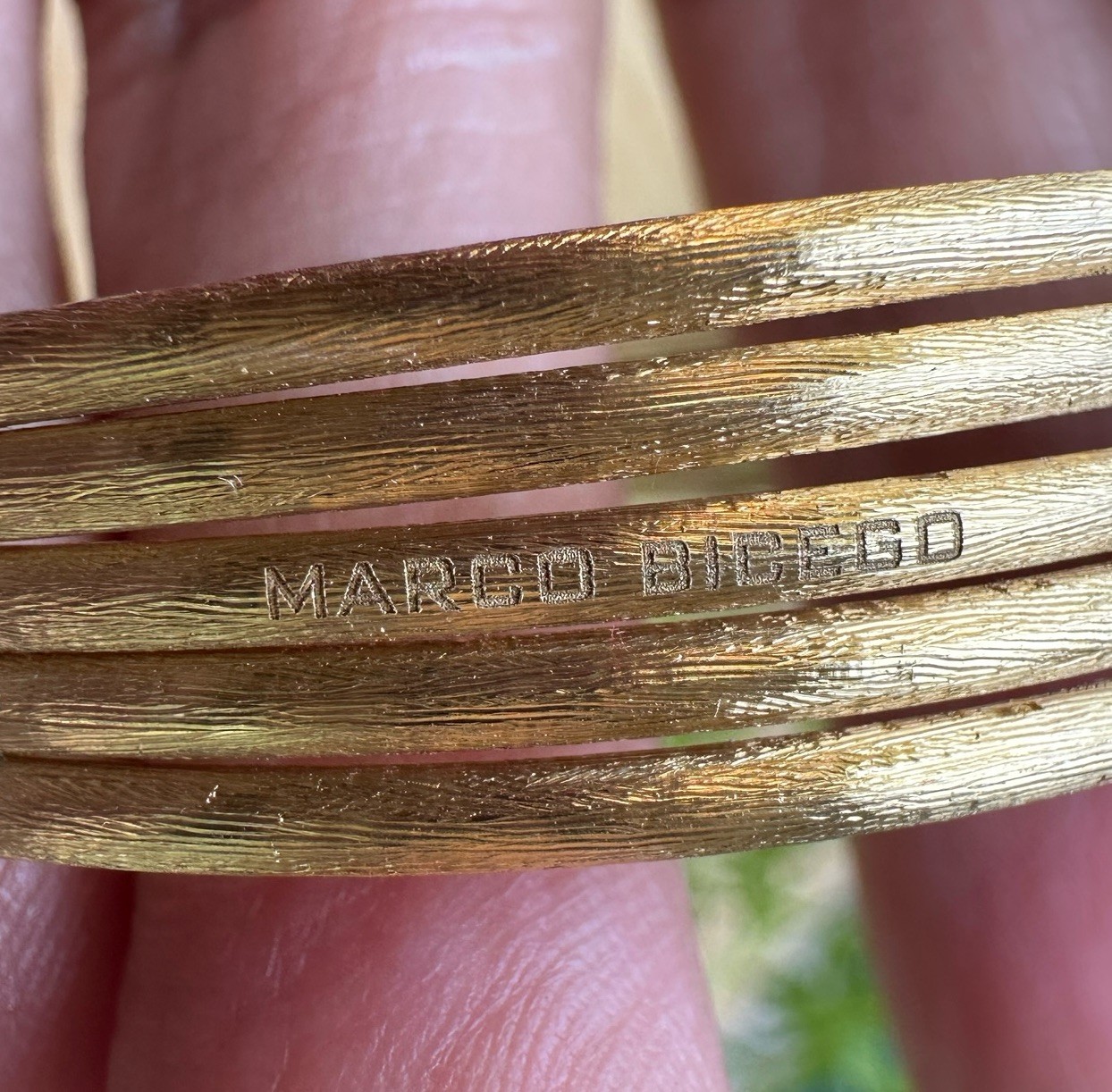 Marco Bicego Jaipur Cuff Bracelet Size 6 Gems Yellow Gold 750 18k Signed 21.7g