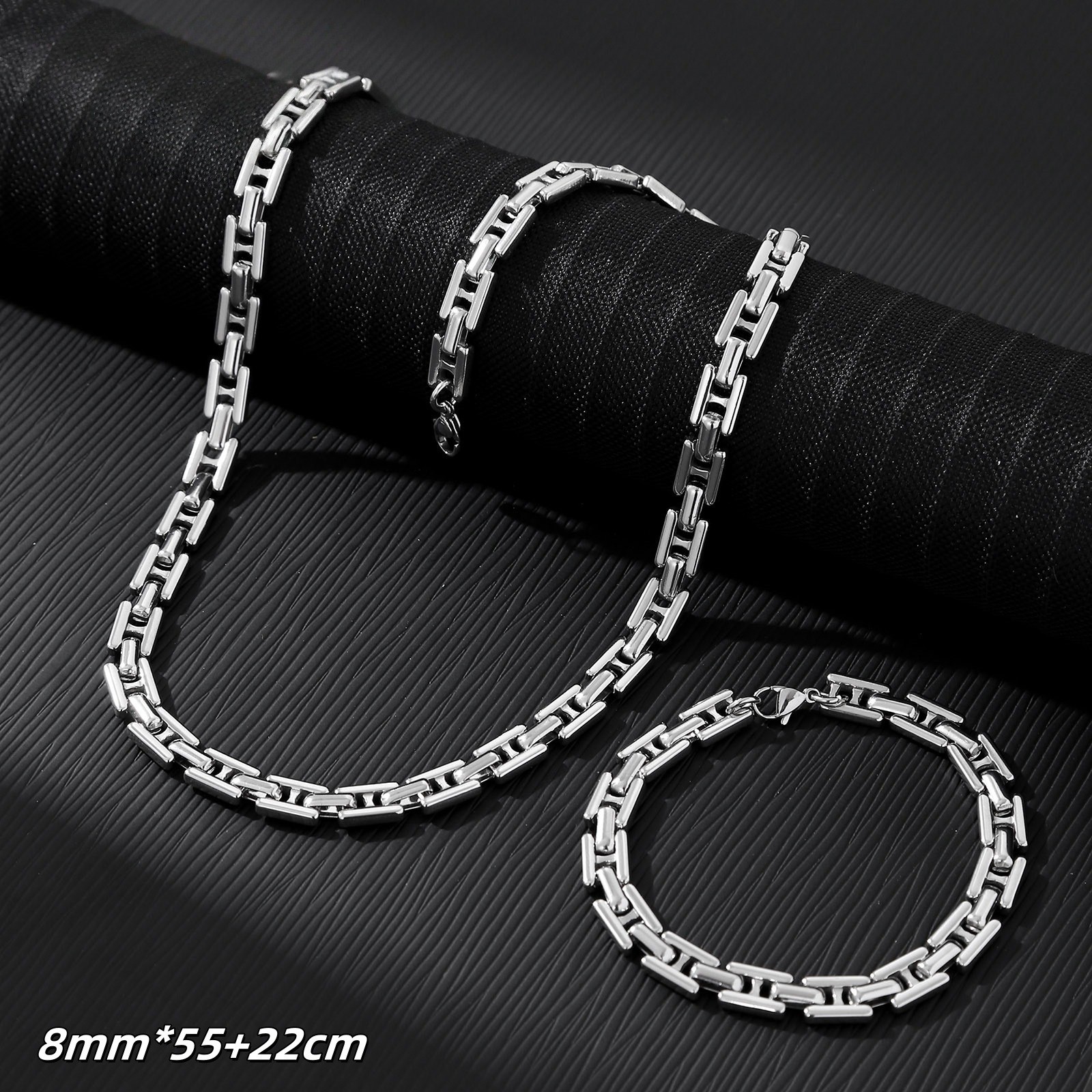 Fade-free Stainless Steel Link Set, Suitable for Men & Women Daily Wear