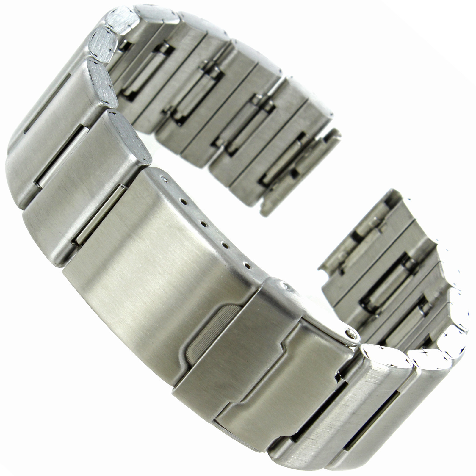 18mm or 20mm Hirsch Solid Silver Stainless Steel Security Clasp Watch Band 5692
