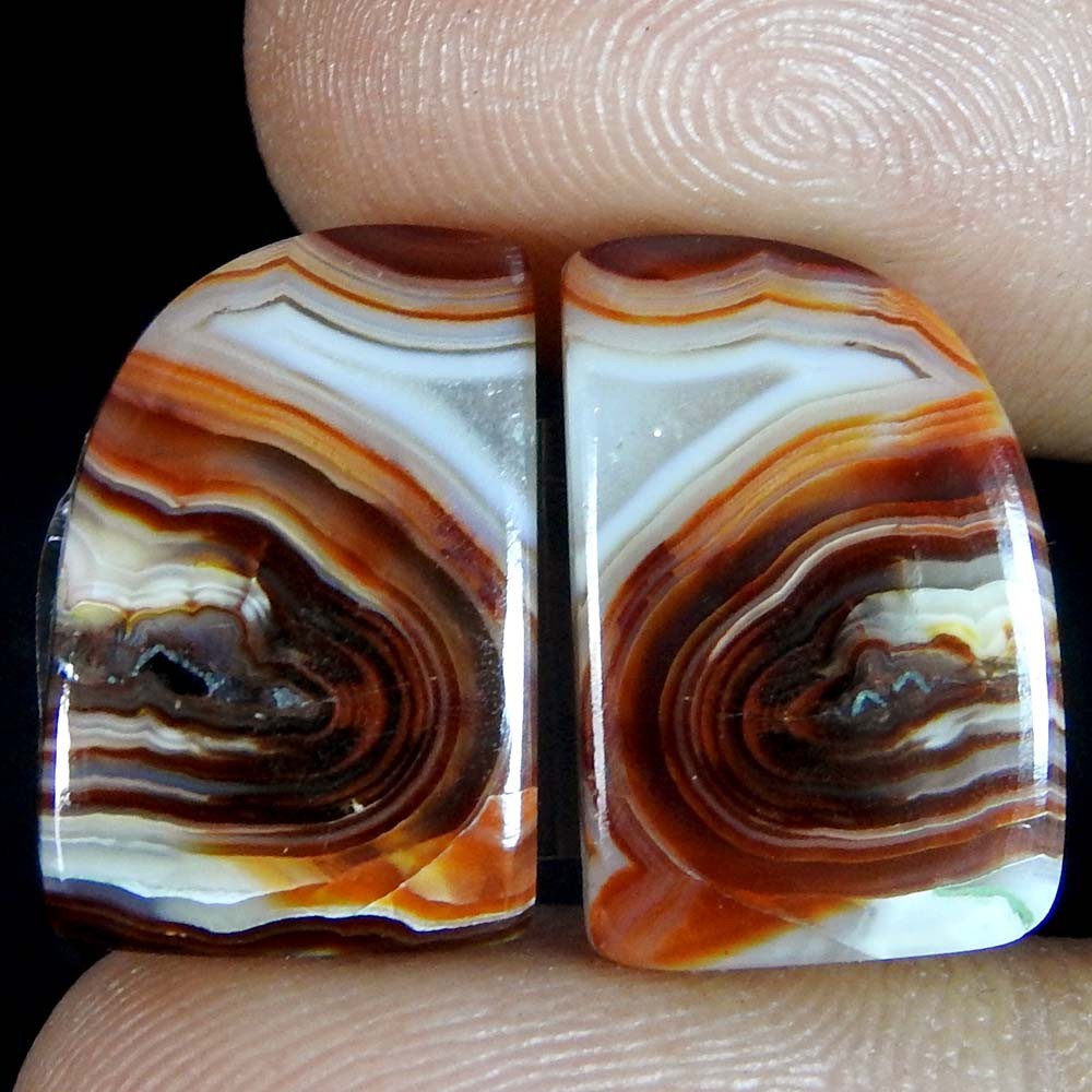 17.45Cts100%Natural Crazy Lace Agate Fancy pair Cabochon Loose Gemstone