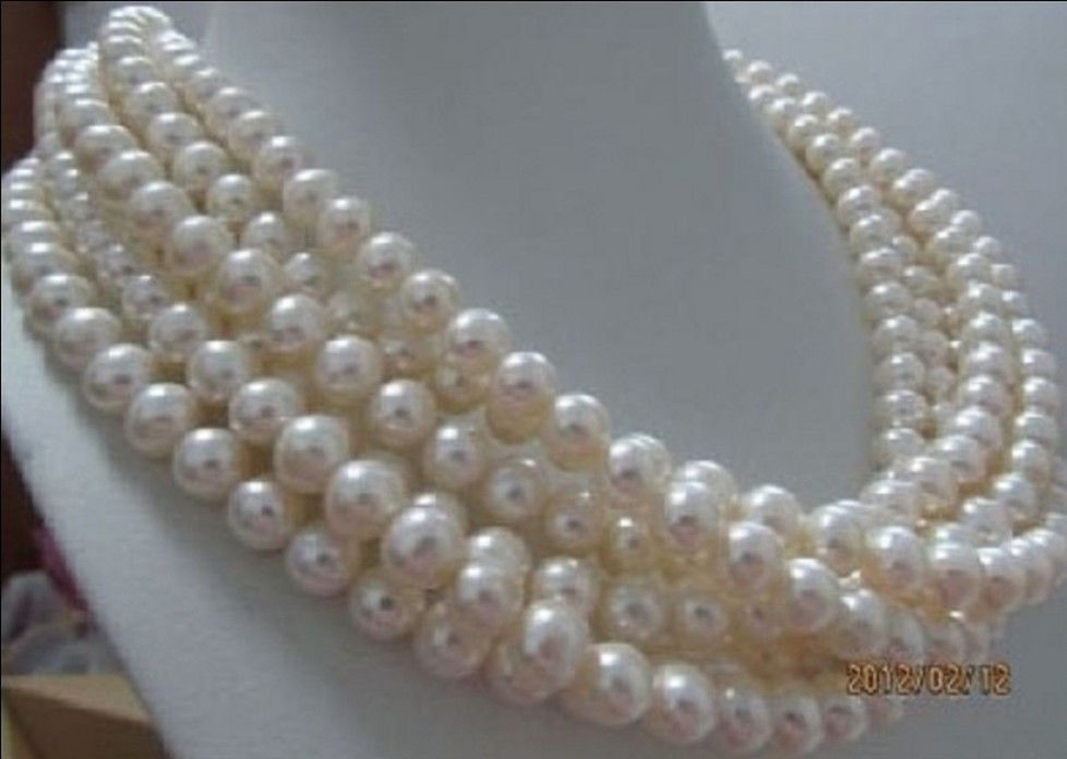 Genuine Natural 8-9mm white Akoya freshwater pearl necklace long 100 inches AAA